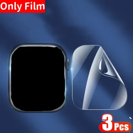 3pcs Hydrogel Screen Protector for Apple Watch S10 (42/46mm) - Anti-Scratch, Easy Application, TPU Material, 6H Hardness, Bubble-Free Protection