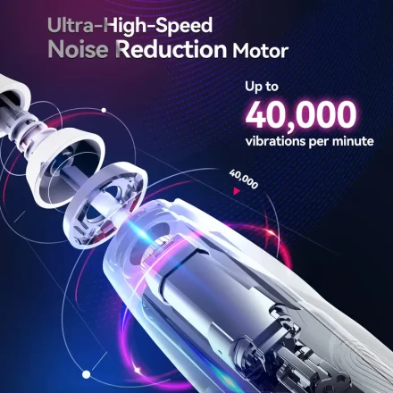 Seago Electric Toothbrush with Travel Case, 8 Brush Heads, Toothbrush Holder, 40000 VPM, Smart Pressure Sensor, One-Button Operation, Soft Bristles, USB Rechargeable 700mAh Battery, Ideal Family Gift