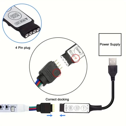 Smart Remote For Led Lights, IR Remote Controller Kit, USB LED Controller, 3key, 24key, 44 Key RGB LED Strip Light Remote Controller Wireless Dimmer IR Remote Control, For SMD 5050 3528 2835 RGB LED Light Strip Eid Al-Adha Mubarak