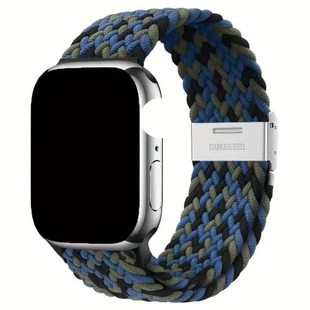 Stretchy Nylon Strap for Apple Watch Series 10 46mm 42mm Ultra 2/1 49mm Strap, iWatch 45mm 44mm 42mm 40mm 41mm 38mm Fashionable Stretchy Nylon Strap for Series 10/9/8/7/6/5/4/3/se/2/1