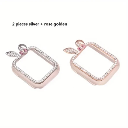 2pcs/3pcs Apple Watch 10th Generation Compatible 42mm/46mm Watch Protective Case with Diamond Setting