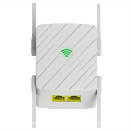 1200Mbps Dual Band WiFi Extender, 5G/2.4GHz, 360° Full Coverage with 4 High-Gain Antennas, Wireless Signal Amplifier for Home & Outdoor Use – White, Wifi Extenders Signal Booster for Home