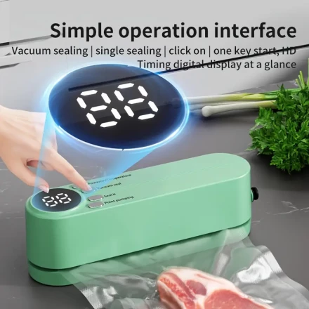 DYFDYF Wireless Handheld Vacuum Sealer - USB Rechargeable Automatic Food Preservation System with External Vacuum Extraction & Inflation, Strong Suction, Bacteriostatic Freshness Lock, 1200mAh Lithium Battery for Kitchen & Outdoor Use
