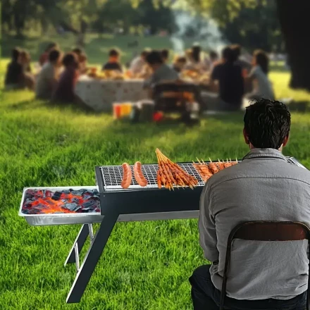 The Portable And Foldable Grill Allows You to Enjoy Delicious Outdoor Meals, Not Just at Home.