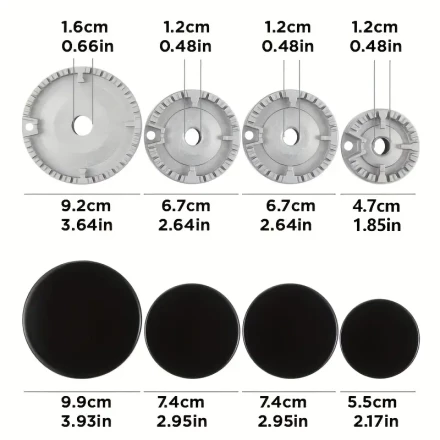 4pcs/8pcs Sabaf Stove Burner Covers Set, Metal Gas Stove Accessories with Flat & Textured Fireproof Guards, No Battery Required