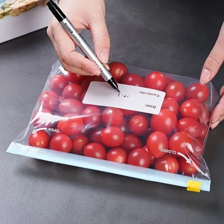 15/20 pcs Airtight Food Storage Bags - Fresh-Keeping, Zippered, and Sealed for Fruit, Grain, Vegetable, and Meat - Perfect Kitchen Organizers and Storage Solutions for Home Cooks and Chefs