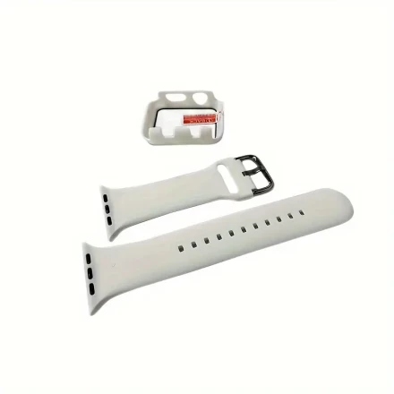 Glass+Case+Strap for Iwatch Bands: 42Mm Soft Silicone Strap for Women'S Iwatch - White