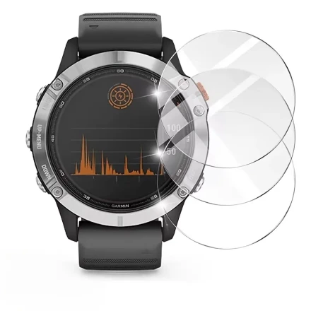 3-Pack Tempered Glass Screen Protector for Garmin Fenix 5/6/6x Pro/7x Watches, 9H Hardness, Anti-Scratch, Oleophobic, Bubble-Free Installation, Shatterproof Protection
