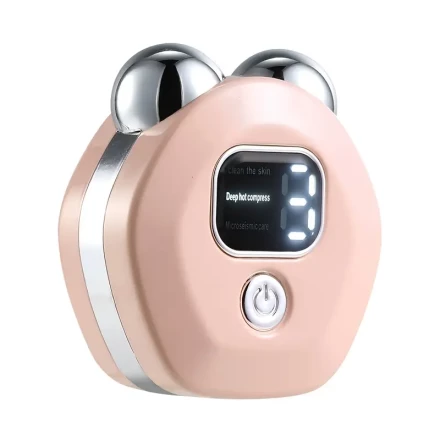 1pc 3D Roller Face Massager with Heat, Neck Beauty Device, USB Rechargeable Facial Massager with Vibration, 3 Adjustable Intensity Levels, Portable Lithium Polymer Battery