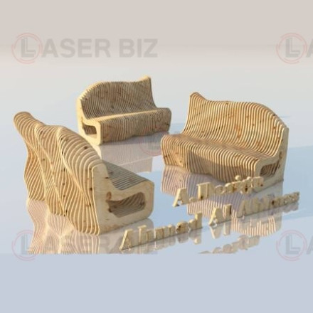 Parametric Style Wavy bench