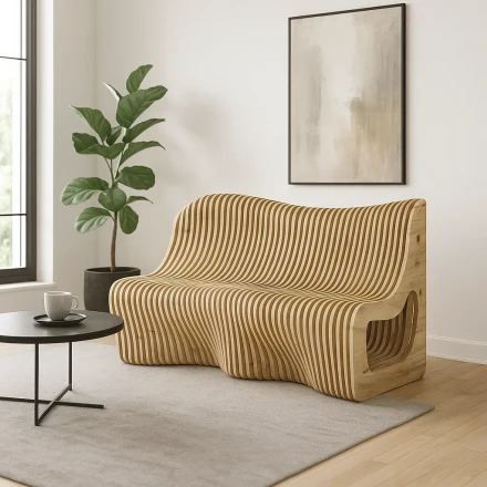 Parametric Style Wavy bench