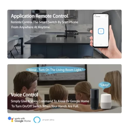 EWeLink 16A Mini WiFi Smart for Switch - Voice-Controlled, Wireless Breaker Module for Easy Home Automation, Compatible with Alexa & Google Assistant