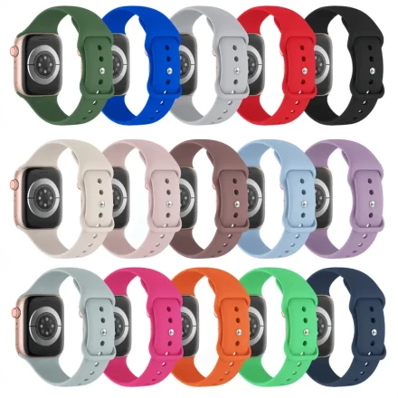 15pcs Slim & Soft Silicone Sport Bands for Apple Watch - Waterproof, Durable Replacement Straps with Stainless Steel Butterfly Clasp - Fits 38mm to 49mm Models - Compatible with iWatch Series 10/9/8/7/6/5/4/3/2/1 Ultra SE, Active Wear Accessories | Slim W