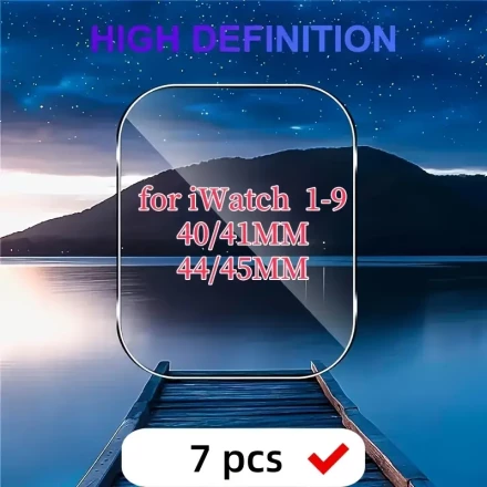 5/7pcs iWatch Series 1-9 Screen Protector Set - 2H Hardness Hydrogel, Full Coverage, Anti-Scratch, Bubble-Free Application, Durable Plastic, Non-Glass Smartwatch Screen Guard