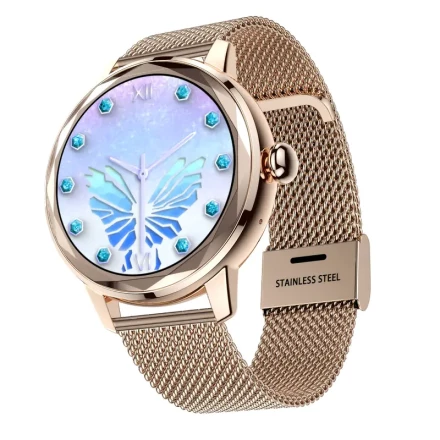 3.05cm Full Touch TFT Smart Watch for Women, Wireless 5.3, USB Charging, 210mAh Battery, Alloy Body, Stainless Steel Strap, Call & Message Notification, Fitness Tracking, STREAMER UI, 5 UI Styles, 123 Sports Modes, Low Power, One-Key Connect, iOS/Android 