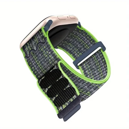 Adjustable Nylon Sport Band for Apple Watch - Waterproof, Wristband Compatible with Series 1-9 & SE, Fits Sizes 38mm to 49mm