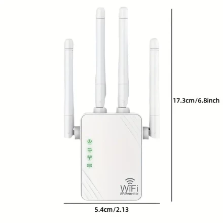 High-Coverage WiFi Extender, 300Mbps 2.4G/5G Full House Signal Amplifier, Supports Up to 88 Devices, EU Plug - Essential Home Internet Intensifier with LED Indicators