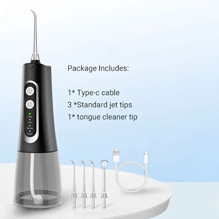 Send Multiple Nozzles Electric Flosser Home Scaler Portable Water Flosser Oral Teeth Crevice Deep Cleaning Orthodontic Special Travel Rechargeable IPX Regular Nozzle*3 Tongue Nozzle*1.