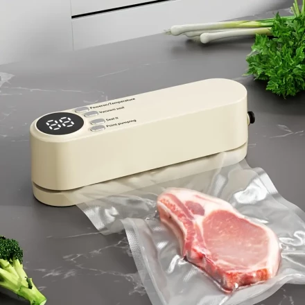 Portable USB Rechargeable Vacuum Sealer - Multi-Function Automatic Food Preservation System with Snack Bag Sealing, External Pump & Inflate for Kitchen and Outdoor Picnics, Food Preservation