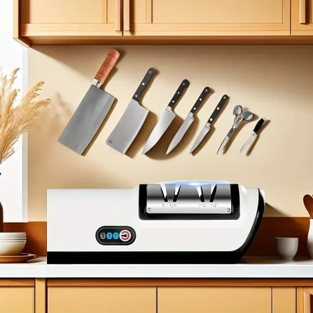 Automatic Electric Knife Sharpener, Quick & Efficient Kitchen Gadget, ABS Material, USB Rechargeable, Nickel Battery, for Kitchen & Outdoor Use, Easy-to-Use Sharpening Tool for Cutting Vegetables & Meat