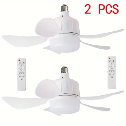 AOSUI Easy-Install LED Ceiling Fan Light with Remote - Dimmable, E26/E27 Base, Perfect for Bedroom, Bathroom, Kitchen & Living Room