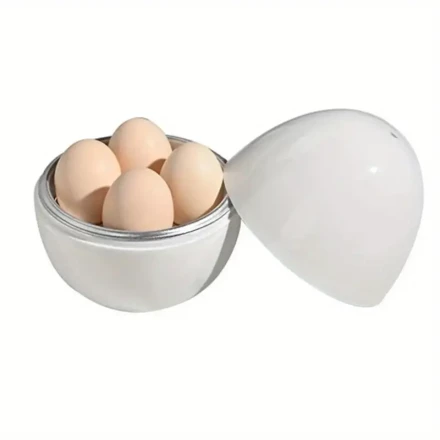 Quick & Easy Microwave Egg Cooker - Steams 1-4 Eggs in 5 Minutes, Hard or Soft Boil Options, Durable PP+Metal Kitchen Gadget
