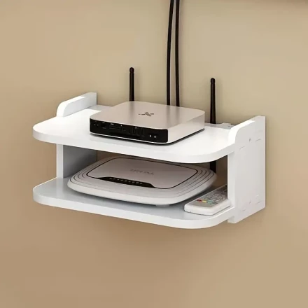 A Space-Saving Wall-Mounted Shelf Made of PP Material, a Storage Rack for Routers And TV Set-Top Boxes That Requires No Drilling, a Practical Storage Solution Y-H249.