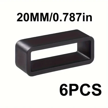 6/12pcs Silicone Watch Band Keepers for 20mm Straps - Replacement Fastener Rings for Garmin (Forerunner, Fenix, Venu, Sq, 2 Plus, Vivoactive, Vivomove) - Durable Silicone Retainer Holders