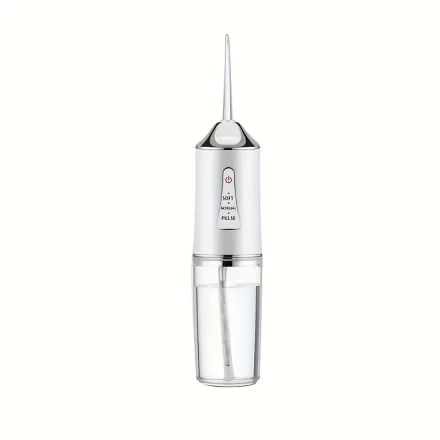 Electric Water Flosser with Intelligent Chip, 3-Mode Precision Pressure Control, USB Rechargeable Oral Irrigator with 500mAh Lithium Polymer Battery, 4 Compatible Nozzles, 360 Degree Rotating Head for Deep Teeth Cleaning
