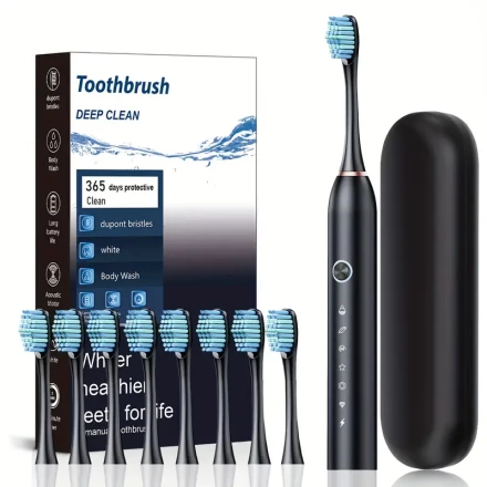 Electric Toothbrush for Adults, USB Rechargeable, 500mAh Lithium Polymer Battery, Deep Clean, Soft Bristles, Couples Set, Automatic Cleaning, ≤36V Operating Voltage