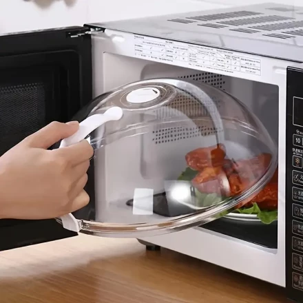 1pc Transparent Transparent Microwave Oven Food Cover Anti Sputtering Anti-oil Cover Reusable Airtight Food Cover Kitchen Heat Resistant Lid