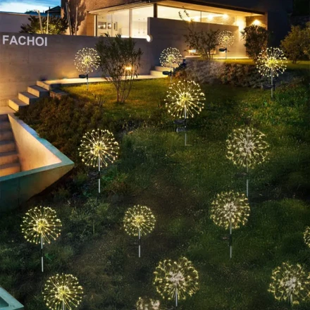 FACHOI Solar Firework Lights - 420 LED Outdoor Garden Decor,, 8 Modes, Perfect for Patio, Walkway, Pathway, Party & Wedding