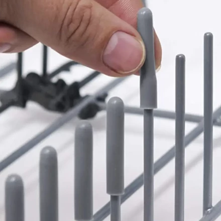 100pcs Dishwasher Prong Rack Tip Tine Cover Caps, Flexible Round End Caps Shelf Organizer Tip Caps Wire Thread Protector Cover, 1.5/2.49cm Long