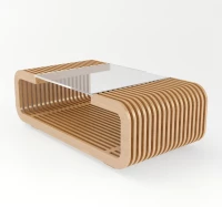 Coffee table with glass