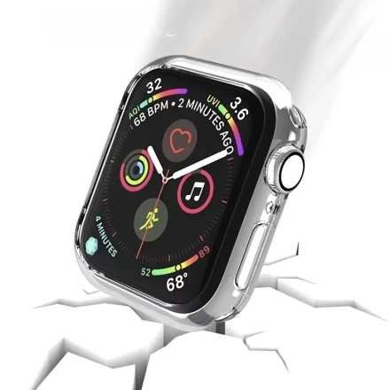 Soft TPU Protective Case for Apple Watch Series 10, 42mm & 46mm - Sleek Hollow Design, Shock-Absorbing Cover with Transparent Edges and Blue Strap, Stylish Watch Cover|Modern Watch Style|Shockabsorbing Case