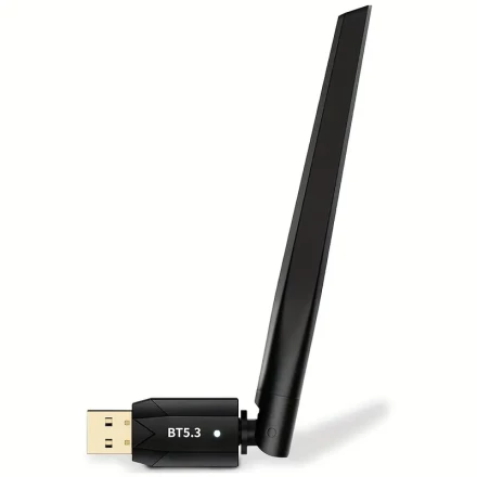 Wireless 5.3 USB Adapter for PC - Long Range 492ft/150m Wireless Transmitter, Plug & Play, Supports Windows 11/10/8.1/7, Enhances Connectivity with Headphones, Speakers, Keyboards & More