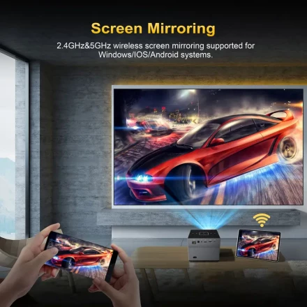 Xnano X3 T972 Amlogic Projector Electric Focus Colorful Light Touch Key WiFi 2.4G&5G BT5.0 Android 9 Smart Home Theater Portable Mini Support 8K Decoding Projector EU Plug